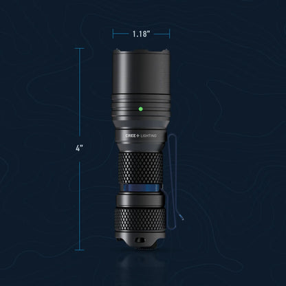 Cree Lighting X14 compact EDC tactical flashlight dimension diagram