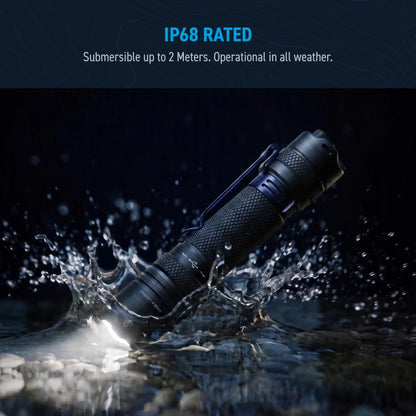 Cree Lighting X30 IP68 rated waterproof flashlight splashing in 2m water