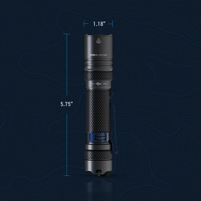 Cree Lighting X30 long-range thrower flashlight dimension