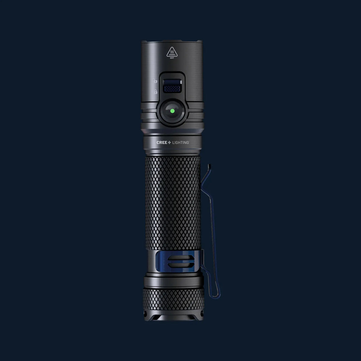 Cree Lighting XP40 Precision Pro LED flashlight hero shot with side toggle switch and magnetic base
