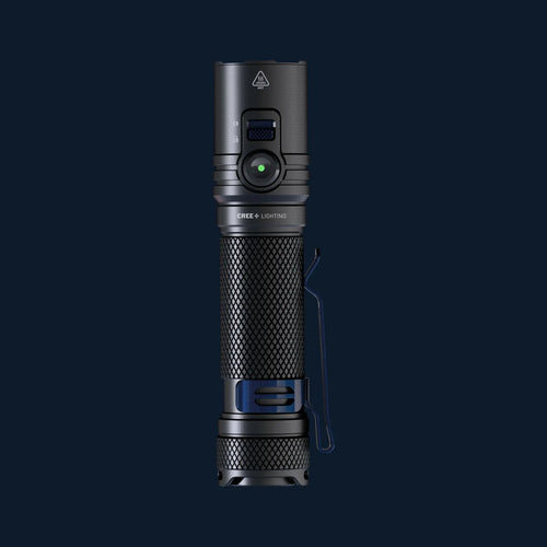 Cree Lighting XP40 Precision Pro LED flashlight hero shot with side toggle switch and magnetic base