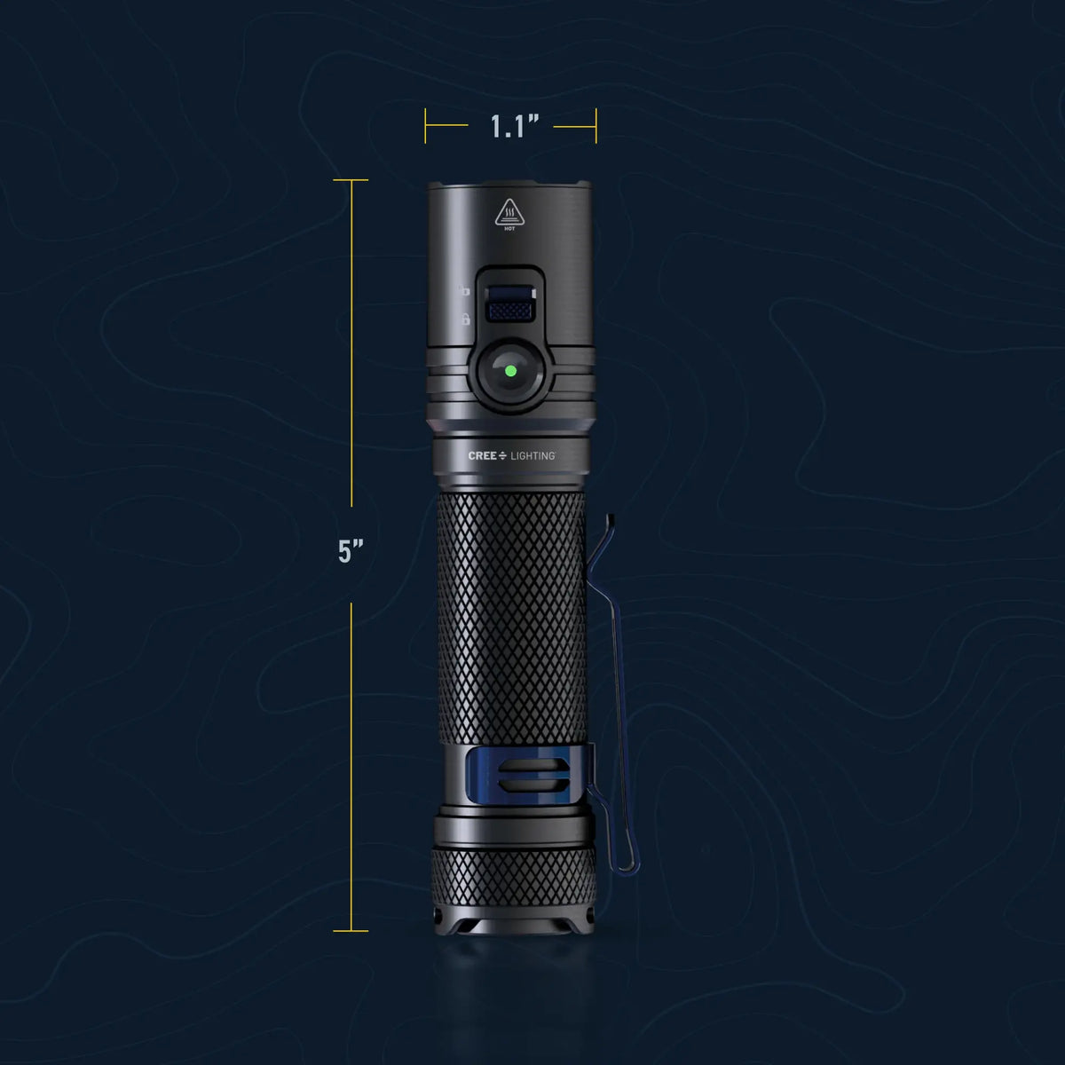 Cree Lighting XP40 Precision Pro flashlight dimension diagram
