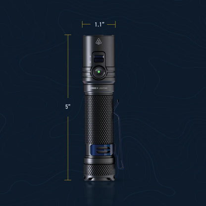 Cree Lighting XP40 Precision Pro flashlight dimension diagram

